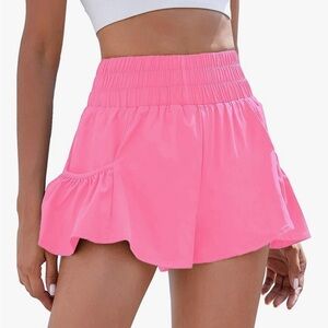 Pink Athletic Flutter Shorts